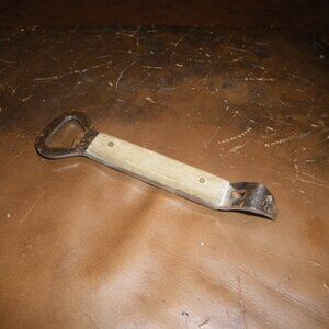 Vintage Irvin Ware Italy Wood w/ Riveted Handle Bottle & Can Opener